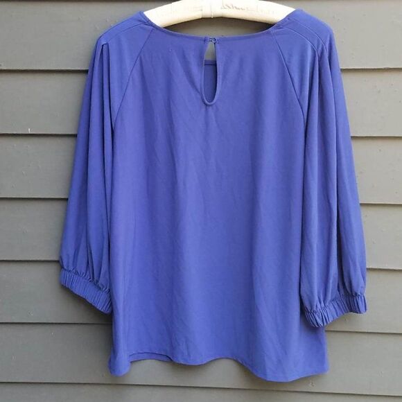 NWT Nordstroms Halogen Blue Peasant cut Top size Large - Picture 3 of 11